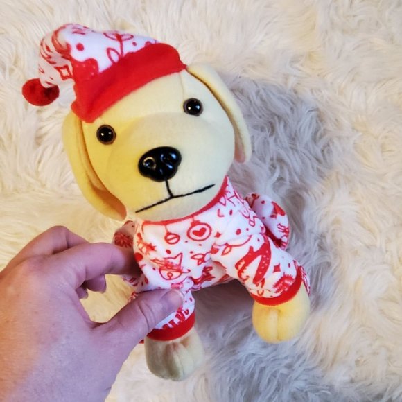 Raising Canes plush dog Christmas wearing pajamas night cap 8"… - Picture 1 of 2